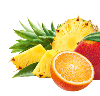 Frucht im Produkt Milde Orange-Mango-Ananas