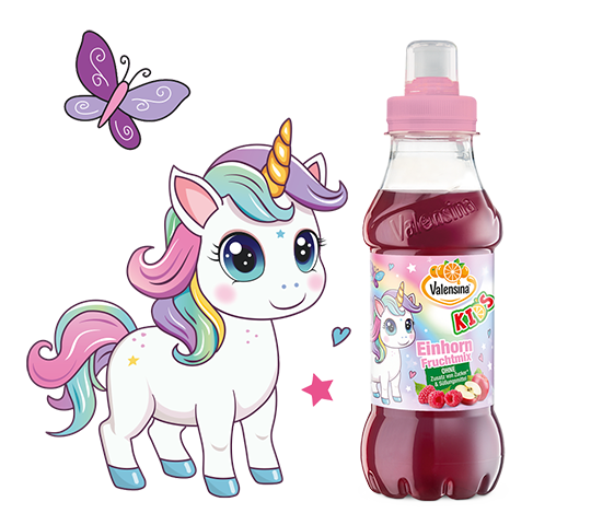 Jetzt neu: Valensina KIDS Einhorn-Trinkspaß für Kinder