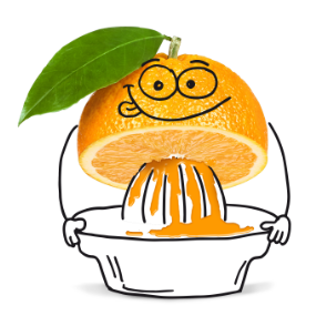 Valensinchen sitzt auf einer Saftpresse