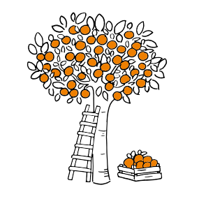 Comic-Orangenbaum